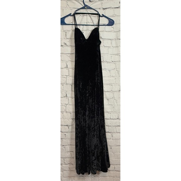 Contempo Casuals Black Velvet Sweetheart Neckline Maxi Dress Small‎ - Picture 2 of 6